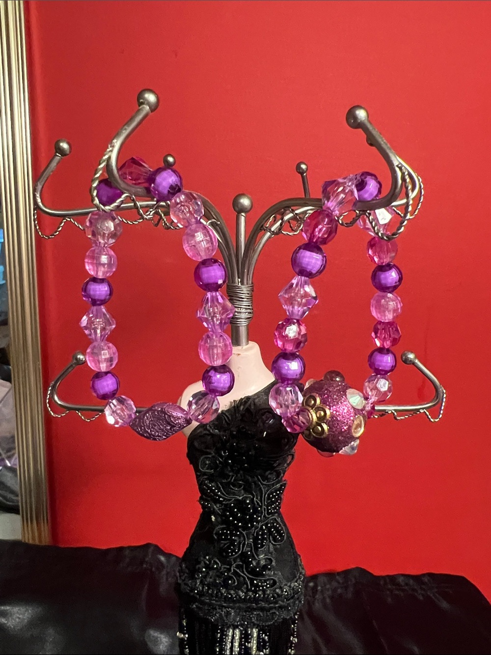 Purple Beaded Bracelet - Women's home made - Picture 8 of 9